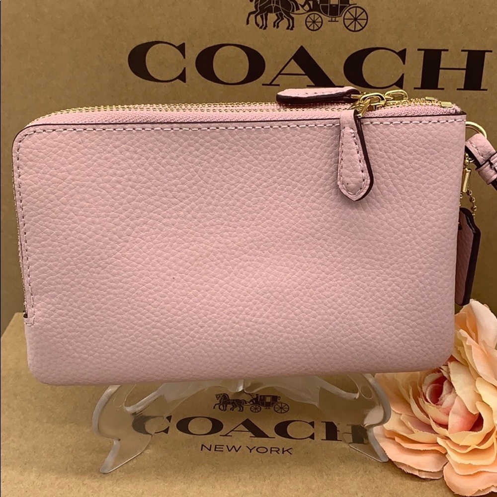 COACH Double Zip Wallet Im Gold/blossom - Picture 15 of 16